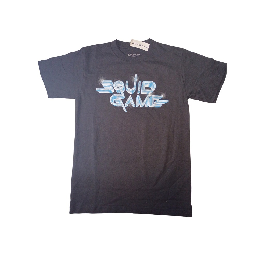 Market x Netflix Squid Game PacSun T-Shirt Black Piggy Bank Graphic Small NWT